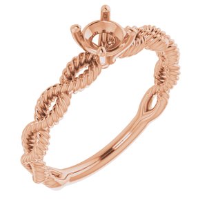 18K Rose 4.8 mm Round Solitaire Engagement Ring Mounting