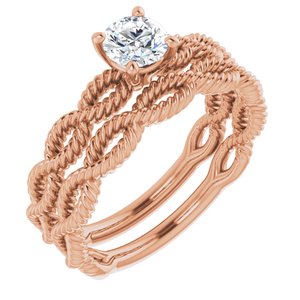 18K Rose 4.8 mm Round Solitaire Engagement Ring Mounting