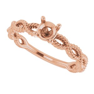 18K Rose 4.8 mm Round Solitaire Engagement Ring Mounting