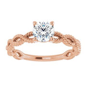 18K Rose 5.5 mm Round Solitaire Engagement Ring Mounting
