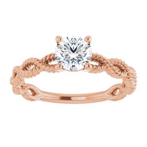 18K Rose 5.5 mm Round Solitaire Engagement Ring Mounting