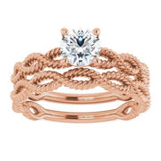 18K Rose 5.5 mm Round Solitaire Engagement Ring Mounting