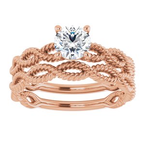 18K Rose 5.5 mm Round Solitaire Engagement Ring Mounting
