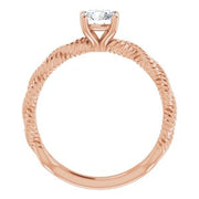 18K Rose 5.5 mm Round Solitaire Engagement Ring Mounting