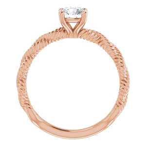 18K Rose 5.5 mm Round Solitaire Engagement Ring Mounting