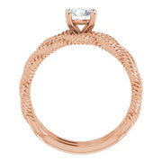 18K Rose 5.5 mm Round Solitaire Engagement Ring Mounting