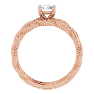 18K Rose 5.5 mm Round Solitaire Engagement Ring Mounting