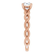 18K Rose 5.5 mm Round Solitaire Engagement Ring Mounting