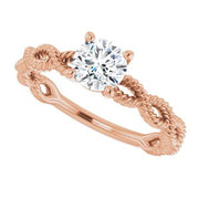 18K Rose 5.5 mm Round Solitaire Engagement Ring Mounting