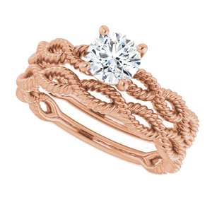 18K Rose 5.5 mm Round Solitaire Engagement Ring Mounting