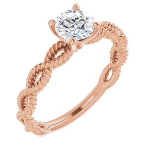 18K Rose 5.5 mm Round Solitaire Engagement Ring Mounting