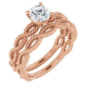 18K Rose 5.5 mm Round Solitaire Engagement Ring Mounting