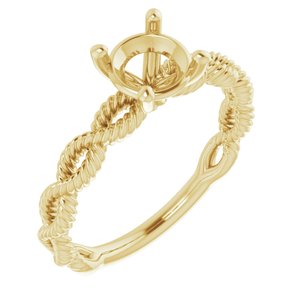 14K Yellow 6.5 mm Round Solitaire Engagement Ring Mounting