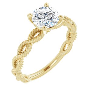 18K Rose 5.5 mm Round Solitaire Engagement Ring Mounting
