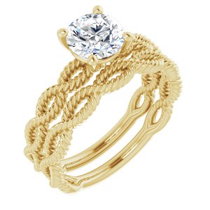 14K Yellow 6.5 mm Round Solitaire Engagement Ring Mounting