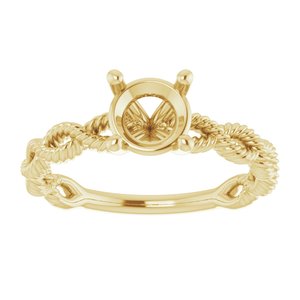 14K Yellow 6.5 mm Round Solitaire Engagement Ring Mounting
