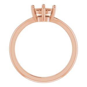 14K Rose 6.5 mm Round Rose-Cut Engagement Ring Mounting