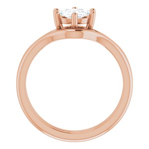 14K Rose 6.5 mm Round Rose-Cut Engagement Ring Mounting