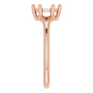 14K Rose 6.5 mm Round Rose-Cut Engagement Ring Mounting