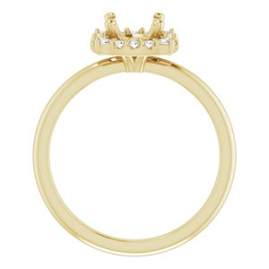14K Yellow 6.5 mm Round 1/6 CTW Natural Diamond Semi-Set Halo-Style Engagement Ring
