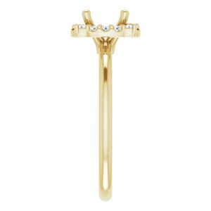 14K Yellow 6.5 mm Round 1/6 CTW Natural Diamond Semi-Set Halo-Style Engagement Ring