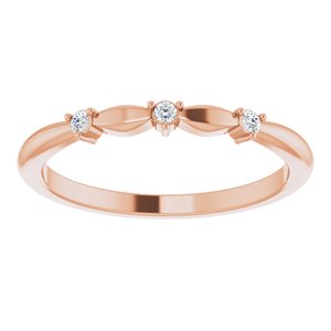 14K Rose .04 CTW Diamond Stackable Rose-Cut Ring