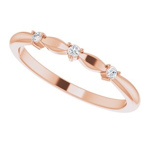 14K Rose .04 CTW Diamond Stackable Rose-Cut Ring