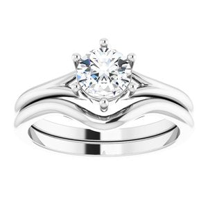 Continuum Sterling Silver 5.7 mm Round Rose-Cut Engagement Ring Mounting