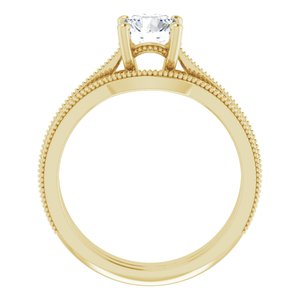 10K Yellow 6.5 mm Round Engagement Ring Mounting