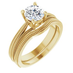 10K Yellow 6.5 mm Round Engagement Ring Mounting