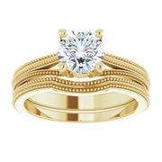 10K Yellow 6.5 mm Round Engagement Ring Mounting