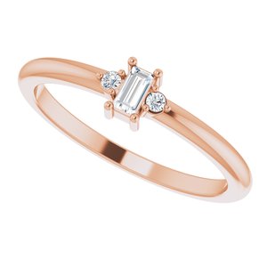 14K Rose 1/10 CTW Diamond Stackable Ring