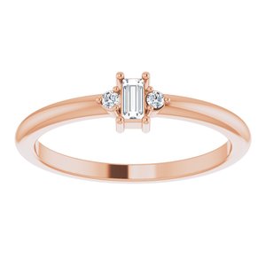 14K Rose 1/10 CTW Diamond Stackable Ring