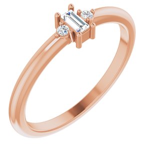 14K Rose 1/10 CTW Diamond Stackable Ring