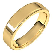 14K Yellow 5 mm Flat Comfort Fit Round Edge Band Size 10.5