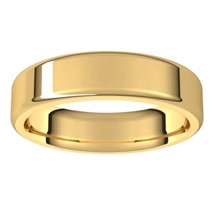 14K Yellow 5 mm Flat Comfort Fit Round Edge Band Size 10.5
