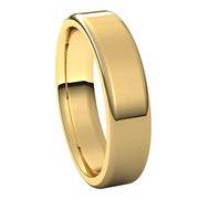 14K Yellow 5 mm Flat Comfort Fit Round Edge Band Size 10.5