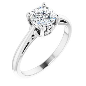 14K Yellow 5.2 mm Round Solitaire Engagement Ring Mounting