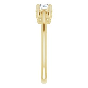 14K Yellow 5.2 mm Round Solitaire Engagement Ring Mounting