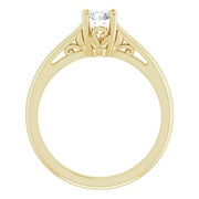 14K Yellow 5.2 mm Round Solitaire Engagement Ring Mounting