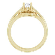 14K Yellow 5.2 mm Round Solitaire Engagement Ring Mounting