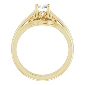 14K Yellow 5.2 mm Round Solitaire Engagement Ring Mounting