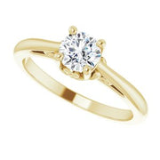 14K Yellow 5.2 mm Round Solitaire Engagement Ring Mounting