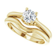 14K Yellow 5.2 mm Round Solitaire Engagement Ring Mounting