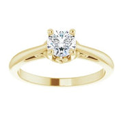 14K Yellow 5.2 mm Round Solitaire Engagement Ring Mounting