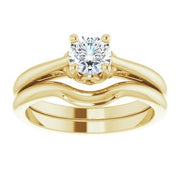 14K Yellow 5.2 mm Round Solitaire Engagement Ring Mounting