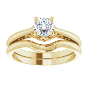 14K Yellow 5.2 mm Round Solitaire Engagement Ring Mounting
