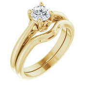 14K Yellow 5.2 mm Round Solitaire Engagement Ring Mounting