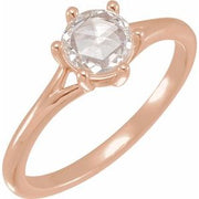 Continuum Sterling Silver 5.7 mm Round Rose-Cut Engagement Ring Mounting