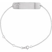 Sterling Silver Engravable Medical Identification 6 1/2-7 1/2" Bracelet